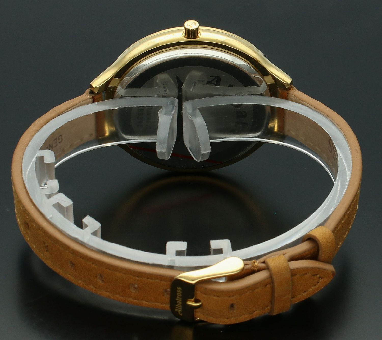 Zegarek damski na brązowym pasku Albatros ABBB96 brąz. Damski zegarek na pasku. Zegarek damski na brązowym pasku. Tani zegarek damski. Tani zegarek dla kobiety ze złotą tarczą. Zegarek na prezent dla kobiety.  (2).jpg